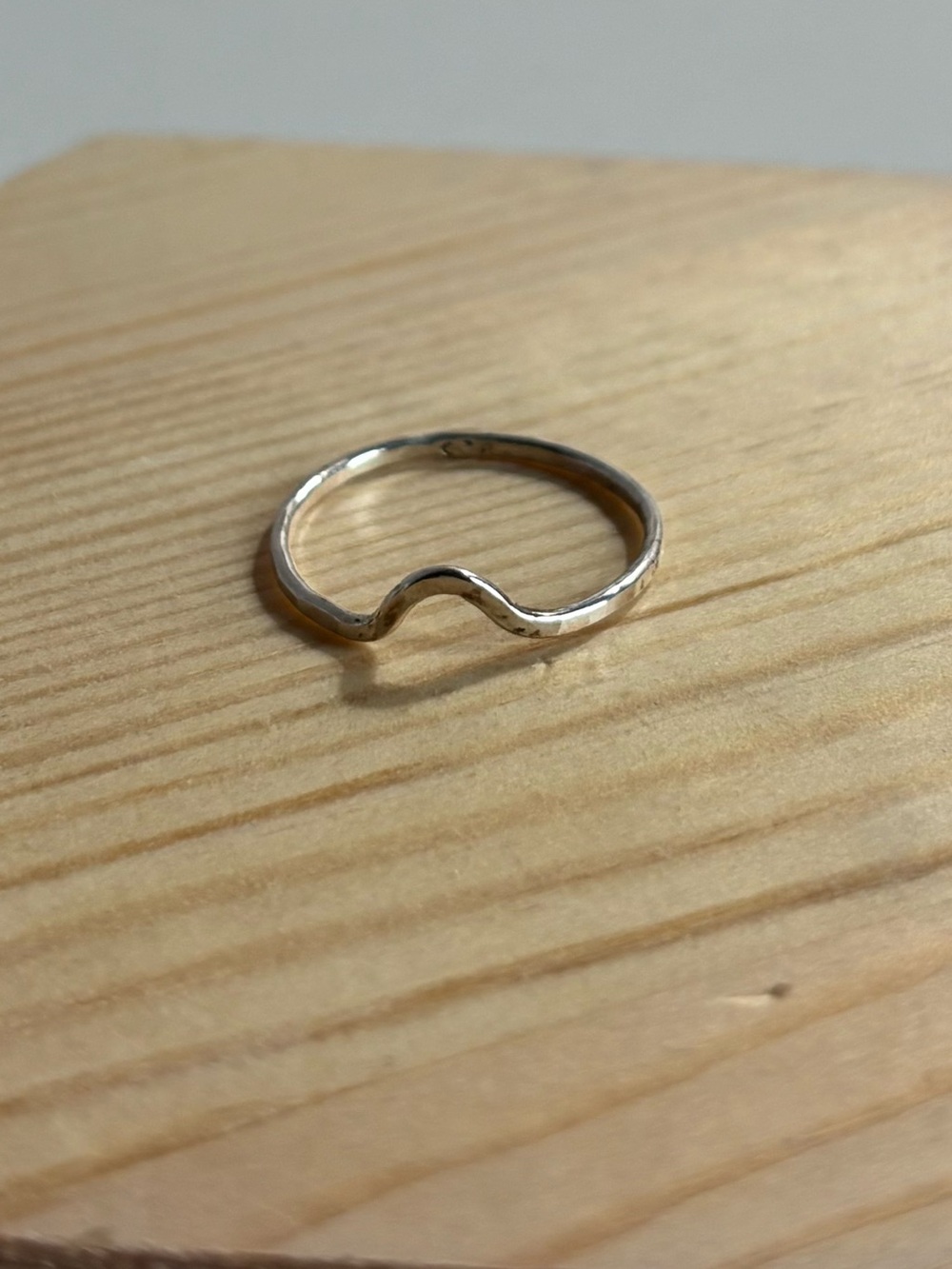 Chevron Silver Tone Stackable Ring Size 8